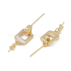 Latón con fornituras de aretes de concha&nbsp;KK-G497-32G