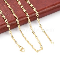 Collar de cadena de eslabones ovalados de latón para mujer&nbsp;NJEW-P265-25G