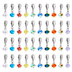 100 Stück 10 Farben galvanisieren transparentes Glas facettierte Kürbis europäischen Baumeln Charms&nbsp;PALLOY-TAC0232