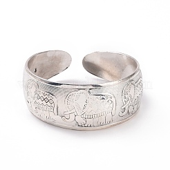 Bracelet manchette ouvert épais en alliage de style tibétain bohème pour femme&nbsp;BJEW-E002-01AS-03