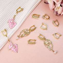 3 par de pendientes de aro de latón de 3 estilos&nbsp;KK-SZ0003-80