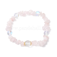 Braccialetti elastici con perline di quarzo naturale&nbsp;BJEW-JB12305