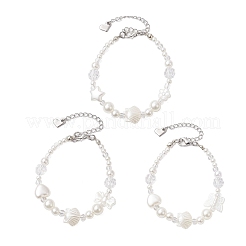 3 bracciale in plastica ABS con perline finte per le donne&nbsp;BJEW-JB11872