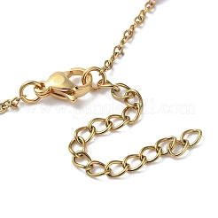 PVD-Vakuumbeschichtung goldenes 304 Edelstahl-Kabelkettenarmband mit Emaille-Unterlegscheibe-Perlen&nbsp;BJEW-G683-02G-01