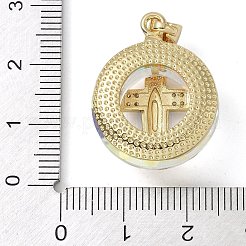 Micro pavé de zircone cubique en laiton avec pendentifs en verre&nbsp;KK-Q815-01G-01