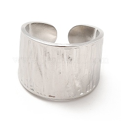 Anello polsino aperto a fascia larga testurizzato in acciaio inossidabile 304 anti-ossidazione per donna&nbsp;LS-RJEW-F131-08P