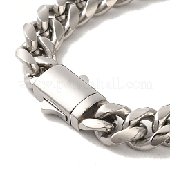 Bracciali a catena cubana in acciaio inossidabile 304 anti-ossidazione per donne e uomini&nbsp;BJEW-Q341-14B-P