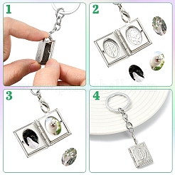4 Stück Medaillon-Anhänger-Schlüsselanhänger aus Edelstahl 304&nbsp;KEYC-YW00268