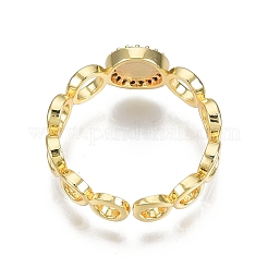 Offener Manschettenring mit klarem Zirkonia-Ring&nbsp;RJEW-N030-17