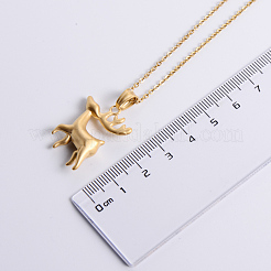 Collane con ciondolo a forma di cervo in acciaio inossidabile in stile vintage per donna&nbsp;KT7409