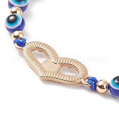 Braccialetto di perline intrecciate in resina malocchio&nbsp;BJEW-JB08408