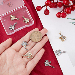 8 pendentif en laiton micro pavé de zircones cubiques colorées&nbsp;ZIRC-BBC0001-08