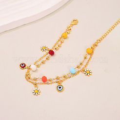 Bracelets de cheville double couche pour femmes&nbsp;YM0620