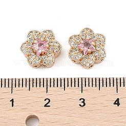 Cremagliera placcatura micro ottone spianare perline zirconi&nbsp;KK-F879-02G-02