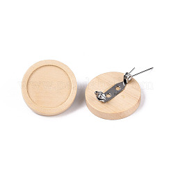 Broche en acier inoxydable 304 avec monture cabochon&nbsp;JEWB-WH0009-04B-01