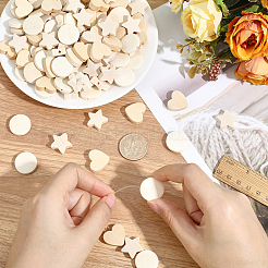 180 pièces 3 styles de perles en bois&nbsp;WOOD-PA0001-63