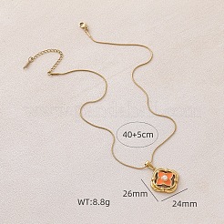 Colliers pour femmes en acier inoxydable chirurgical 316 émaillé avec pendentif trèfle en perle d'imitation&nbsp;LY2374