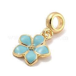 Breloques européennes en forme de fleur en émail&nbsp;FIND-B034-55G-07