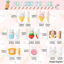 40 cabochons en résine opaque sur le thème du lapin&nbsp;RESI-CJ0003-78