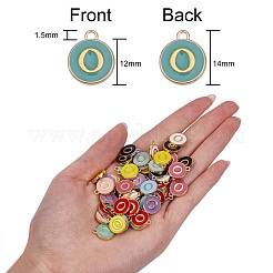 120pcs 12 Farben vergoldete Legierungscharme&nbsp;ENAM-SZ0001-64O