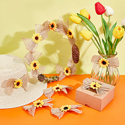 Accessoires d'ornement de nœud papillon en lin&nbsp;LS-DIY-WH0430-069