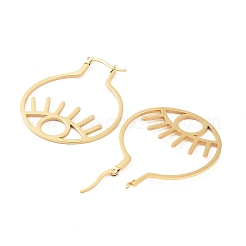Orecchini a cerchio cavi in acciaio inossidabile 304&nbsp;EJEW-Q802-01G