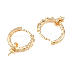 Risultati dell'orecchino a cerchio huggie in ottone con micro pavé di zirconi chiari&nbsp;KK-CBA2DE6-21G