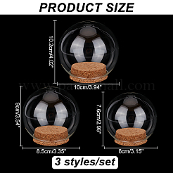 3 set di 3 coperture a cupola in vetro&nbsp;AJEW-NB0003-93