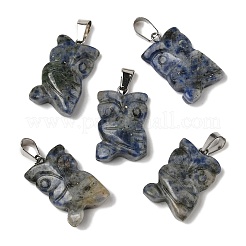 Pendentifs en jaspe tache bleue naturelle&nbsp;G-B127-09P-09