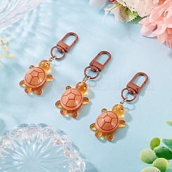 3 pendentif décoratif en résine en forme de tortue&nbsp;HJEW-TA0001-39F
