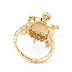 Anillo ajustable de tortuga con circonitas cúbicas&nbsp;RJEW-L100-022G