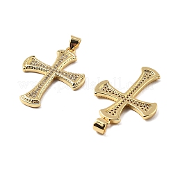 Pendentifs avec zircon cubiques à micro-pavés en laiton&nbsp;KK-R229-10G-C