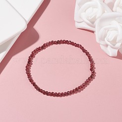 3 mm natürliches Granatperlen-Stretcharmband für Mädchenfrauen&nbsp;BJEW-JB07284-03