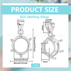 1 Stück 925 Sterling Silber Anhänger Cabochon-Fassungen&nbsp;STER-BC0003-55B