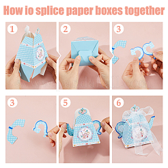 4 Stück 4 Farben Vintage-Blumen-Teekannen-förmige Papier-Süßigkeitsboxen mit Band&nbsp;CON-WH0110-284