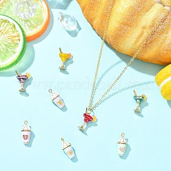 8 colgante de aleación de esmalte con diseño de cóctel o helado&nbsp;ENAM-CJ0007-37