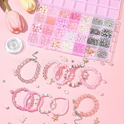 DIY-Sets zur Herstellung von Armbändern aus runden Glas- und CCB-Kunststoffperlen&nbsp;DIY-FS0007-56B