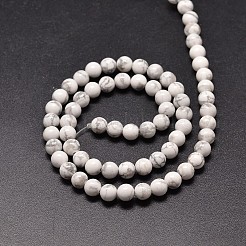 Synthetische howlite runde Perle Stränge&nbsp;G-P072-42-4mm