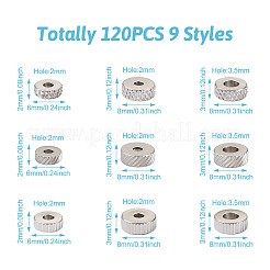 120 pz 9 stili perline distanziatrici in acciaio inossidabile 303&nbsp;STAS-KS0001-17