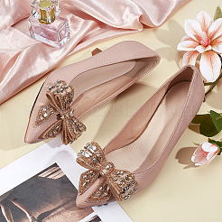 2 Stück Schuhschnallenclips mit Schleife und Strass-Imitation aus Mikrofaser&nbsp;FIND-OC0013-66