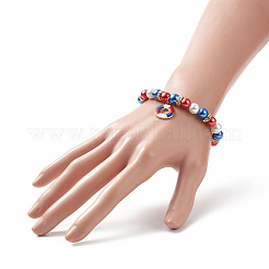 Braccialetto elasticizzato con perline di vetro colorato&nbsp;BJEW-JB09210