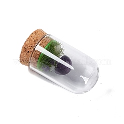 Naturstein-Pilz-Display-Dekoration mit Glaskuppel-Cloche-Abdeckung&nbsp;G-E588-03