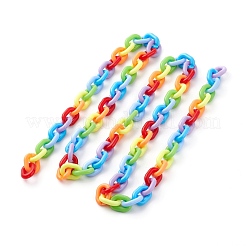 Chaînes de câble acryliques opaques faites à la main&nbsp;AJEW-JB01034