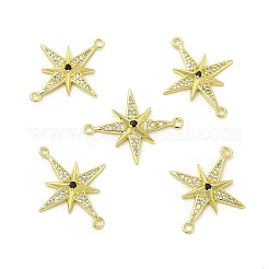 Breloques en laiton micro pavé de zircons cubiques transparents et noirs&nbsp;KK-E068-VB040