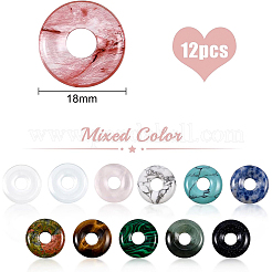 12 Stück 12 Stile natürlicher und synthetischer Edelsteinanhänger&nbsp;G-BC0001-19