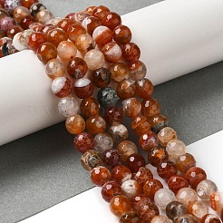 Gefärbte und erhitzte Stränge natürlicher Fire Crackle-Achatperlen&nbsp;G-P539-B01-19