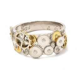 Géométrie avec bague à engrenages pour hommes femmes&nbsp;RJEW-O047-04ASG