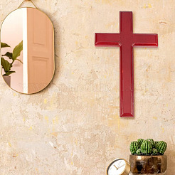 Décoration murale croix en bois de chêne&nbsp;DJEW-WH0009-32
