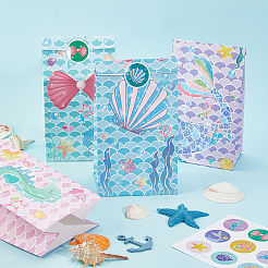 12 pz 4 stili sacchetti di carta a tema oceano&nbsp;AJEW-WH0283-19