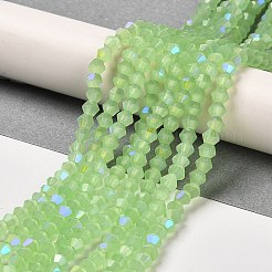 Abalorios de vidrio imitación de jade electroplate hebras&nbsp;EGLA-A039-J2mm-L01